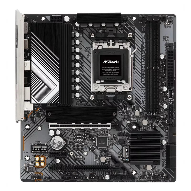 Scheda madre ASRock B650M-HDV/M.2 micro ATX — AMD B650, socket AM5, DDR5, 2 slot di memoria, 64 GB, M.2 e SATA III