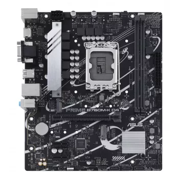 Scheda madre ASUS PRIME B760M-K D4 — Intel B760, LGA 1700, Micro ATX, 2x DDR4 DIMM, 64 GB, M.2, SATA III, Ethernet 2.5Gb
