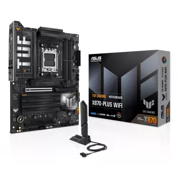 Scheda madre ASUS TUF GAMING X870-PLUS WIFI — AMD X870, Socket AM5, ATX, DDR5, 4 DIMM, Wi-Fi 7, Bluetooth 5.4
