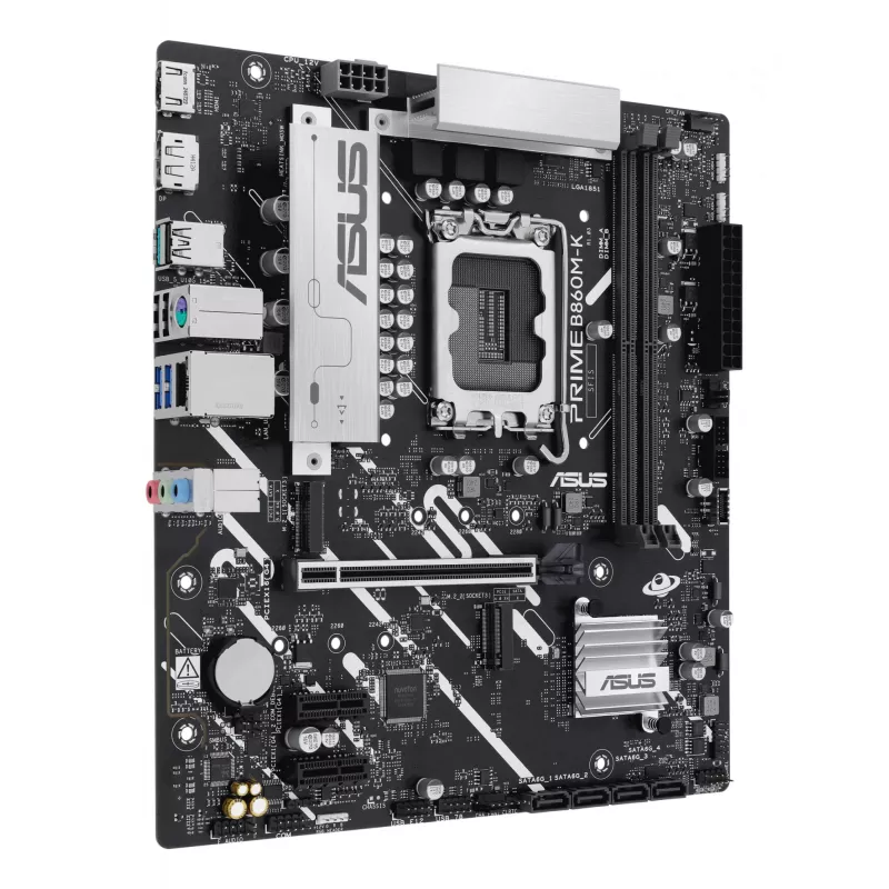 Scheda madre ASUS PRIME B860M-K — Intel B860, LGA 1851, micro ATX, DDR5, 2x M.2, 2 DIMM, LAN 2.5Gb