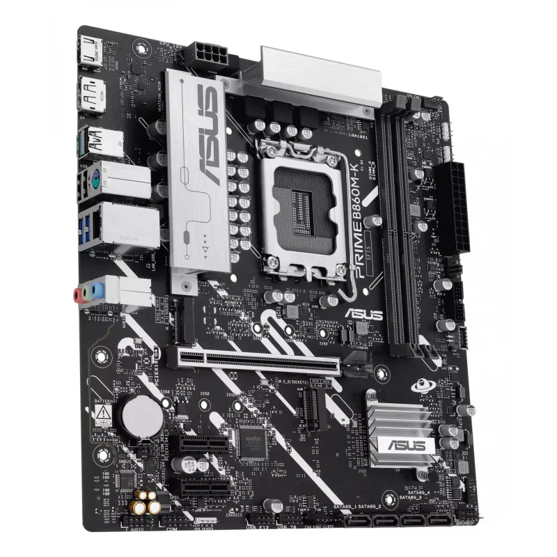 Scheda madre ASUS PRIME B860M-K — Intel B860, LGA 1851, micro ATX, DDR5, 2x M.2, 2 DIMM, LAN 2.5Gb
