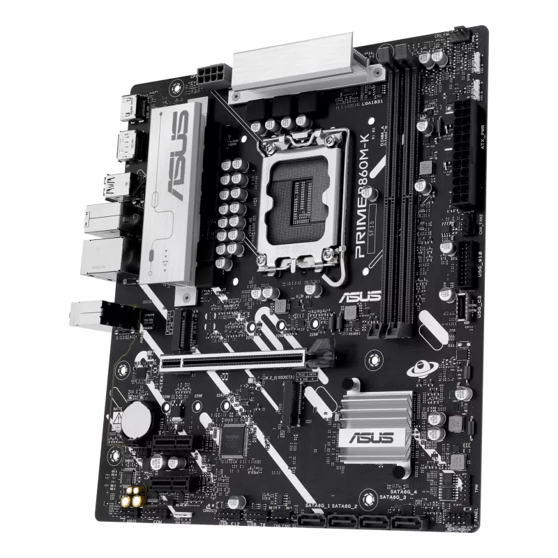 Scheda madre ASUS PRIME B860M-K — Intel B860, LGA 1851, micro ATX, DDR5, 2x M.2, 2 DIMM, LAN 2.5Gb