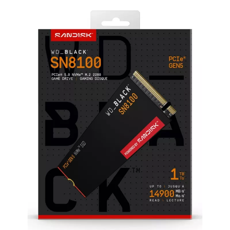 SSD Western Digital 1 TB M.2 PCI Express 5.0 nero SN8100