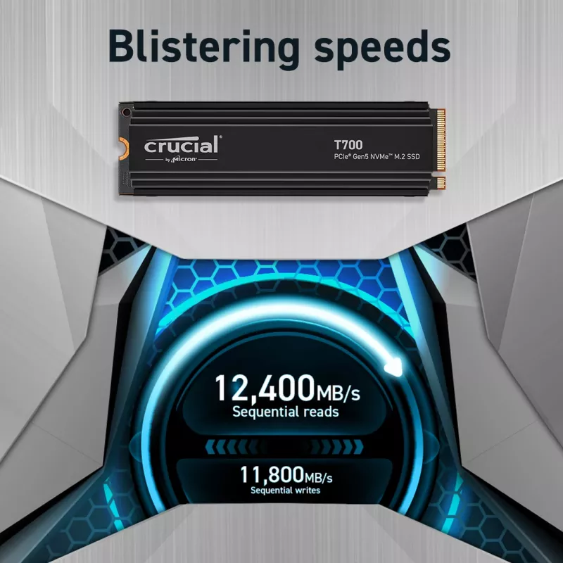 MICRON / CRUCIAL SSD - Crucial T700 - 2 TB - PCIe Gen5 x4 - M.2 2280 - dissipatore