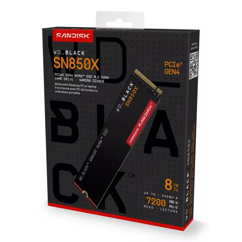 SSD WESTERN DIGITAL - WD_BLACK SN850X - 8TB - Pci-e Gen4 x4 - M.2 2280