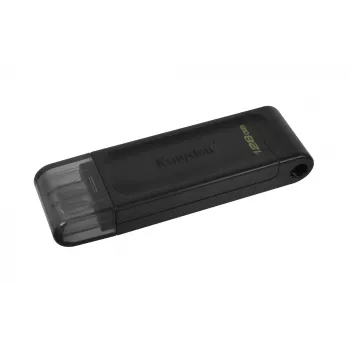 Kingston Technology DataTraveler 128GB USB-C 3.2 Gen 1 70, 128 GB, USB Type-C, 3.2 Gen 1 (3.1 Gen 1), con cappuccio, 7 g, nero