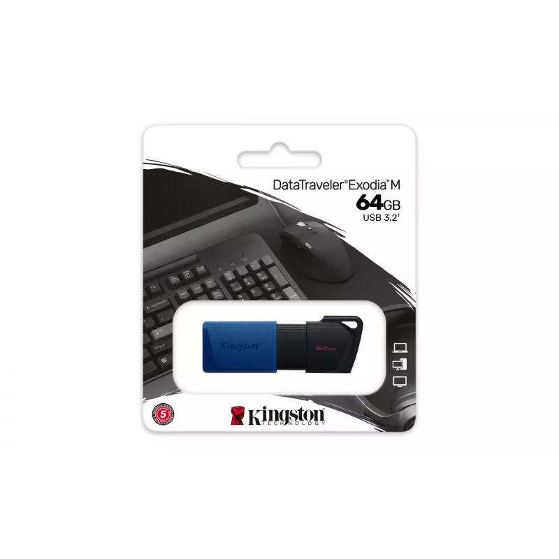 Kingston Technology DataTraveler 64GB USB3.2 Gen 1 Exodia M (nero + blu)