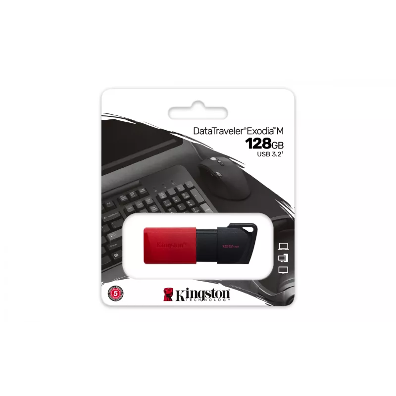 Kingston Technology DataTraveler 128GB USB3.2 Gen1 Exodia M (nero + rosso)