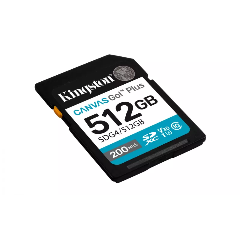 Kingston Technology Canvas Go! Plus 512GB SDXC Canvas Go Plus Gen4 200MB/s C10 UHS-I U3 V30