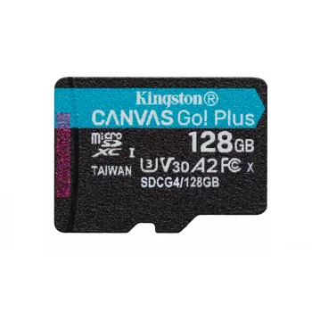 Kingston Technology 128 GB microSDXC Canvas Go Plus Gen4 200 MB/s A2 U3 V30 scheda + adattatore