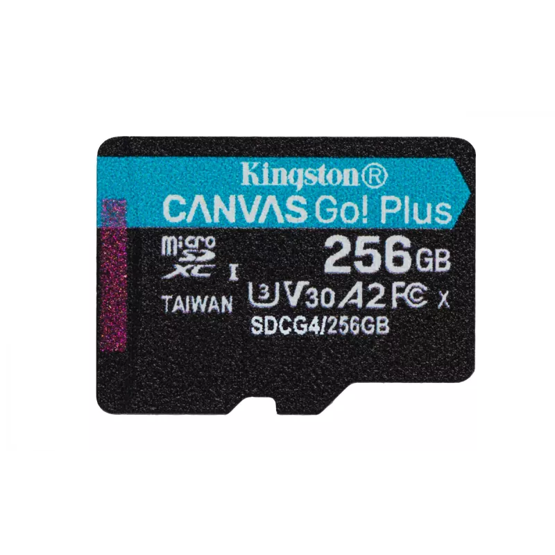 Kingston Technology 256GB microSDXC Canvas Go Plus Gen4 200MB/s A2 U3 V30 scheda + adattatore