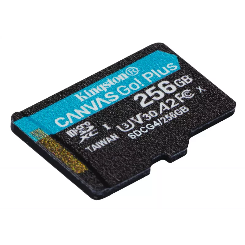 Kingston Technology 256GB microSDXC Canvas Go Plus Gen4 200MB/s A2 U3 V30 scheda + adattatore