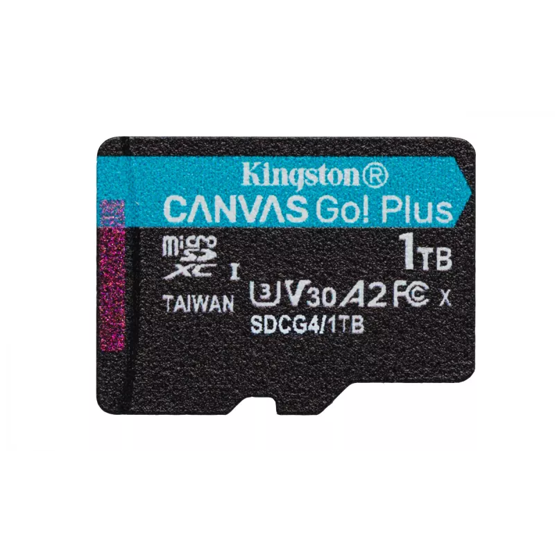 Kingston Technology 1TB microSDXC Canvas Go Plus Gen4 200MB/s A2 U3 V30 scheda + adattatore