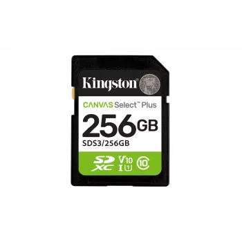 Scheda di memoria SDXC KINGSTON Canvas Select Plus Gen3 256GB SD UHS-I 150MB/s C10 U1 V10