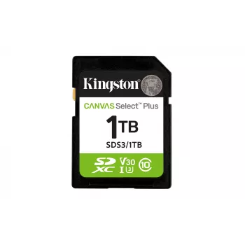 Scheda di memoria SD KINGSTON Canvas Select Plus Gen3 1TB SDXC UHS-I V30 U3 Class 10, 150 MB/s