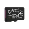 Kingston Technology 64GB microSDXC Canvas Select Plus Gen3 100MB/s A1 scheda + adattatore