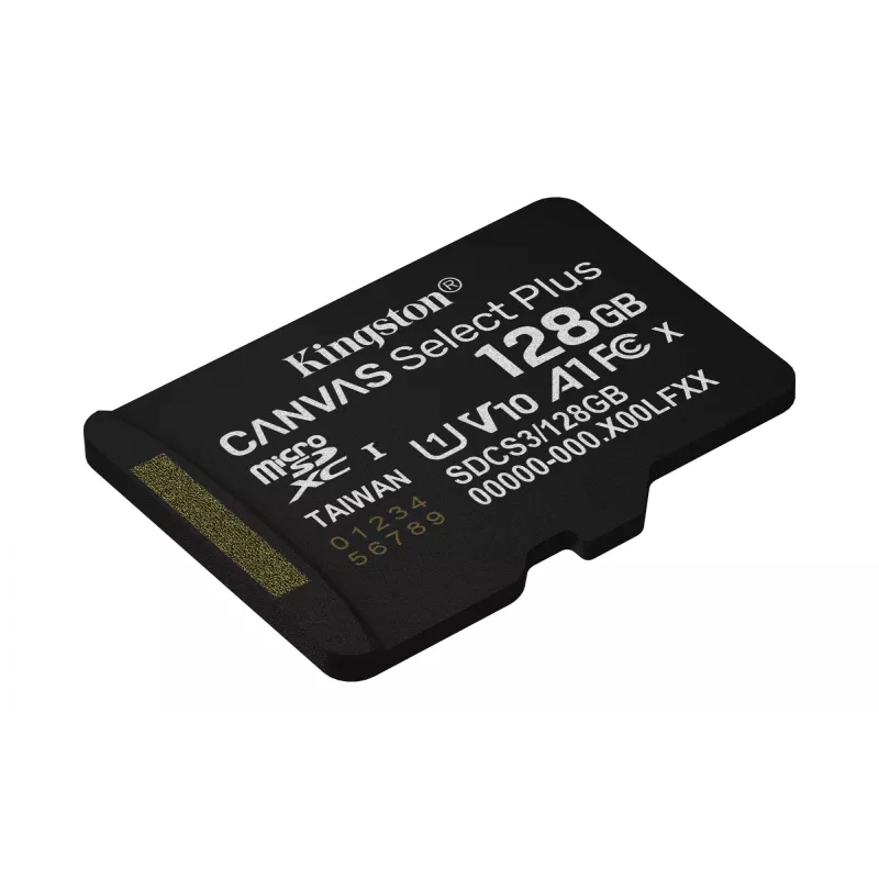 Kingston Technology 128GB microSDXC Canvas Select Plus Gen3 150MB/s A1 scheda + adattatore