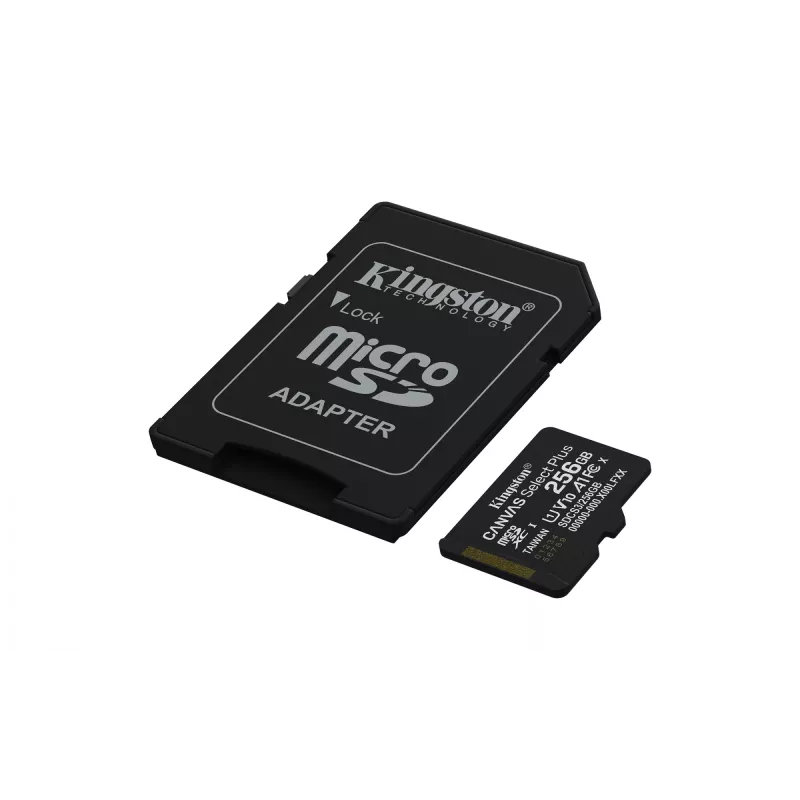 Scheda di memoria microSDXC KINGSTON 256 GB UHS-I Canvas Select Plus Gen3, Class 10, 150 MB/s, A1, V10
