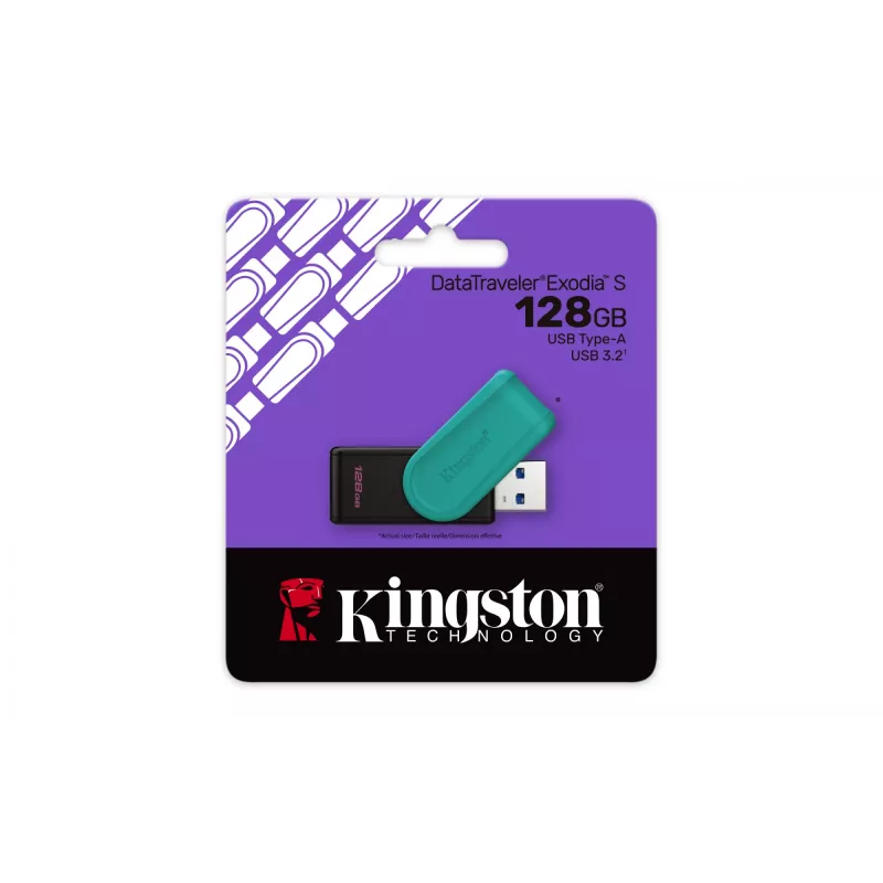 Kingston Technology DataTraveler 128GB chiavetta USB 3.2 Gen 1 Exodia S (nero/turchese)