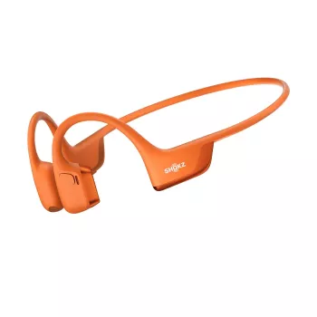 Cuffie a conduzione ossea Shokz OpenRun Pro 2 — binaurali, wireless Bluetooth 5.3, IP55, 12 ore di riproduzione, 150 mAh, arancione, archetto auricolare