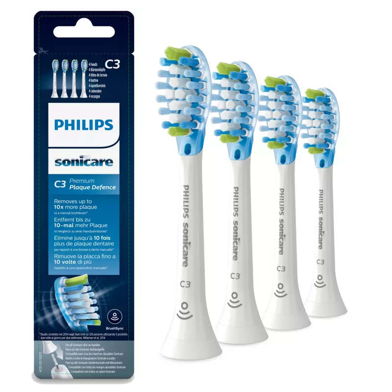 Testine spazzolino sonico Philips Sonicare C3 Premium Plaque Defence HX9044/17 4x bianco