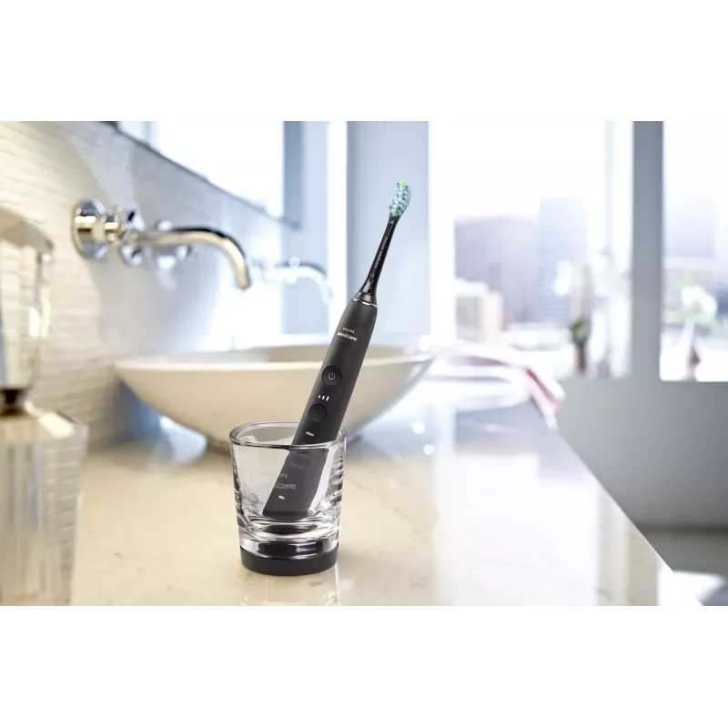 Philips Sonicare DiamondClean 9000 HX9914/54 set di spazzolini elettrici sonici, 2 manici, 2 testine, 4 modalità, nero