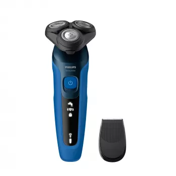 Rasoio elettrico Philips serie 5000 S5466/17 — sistema rotante a 3 testine, batteria agli ioni di litio, 50 min. di autonomia, lavabile, rasatura bagnata e asciutta
