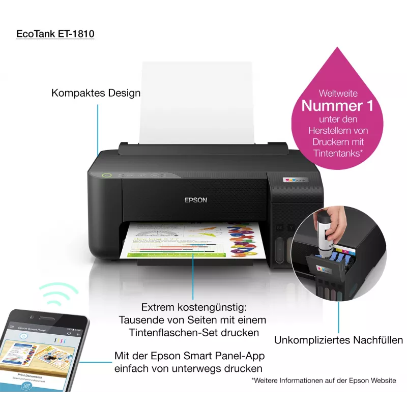 Epson EcoTank ET-1810 stampante a getto d'inchiostro colore 5760 x 1440 DPI A4 Wi-Fi