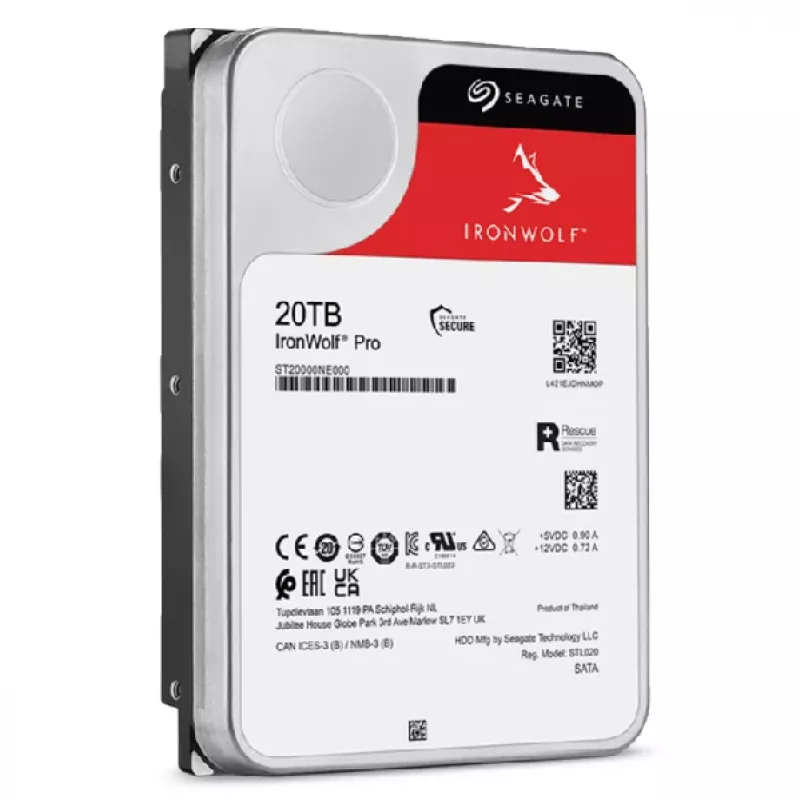 Disco fisso interno Seagate IronWolf Pro ST20000NT001 20 TB 7200 RPM 256 MB 3,5 pollici