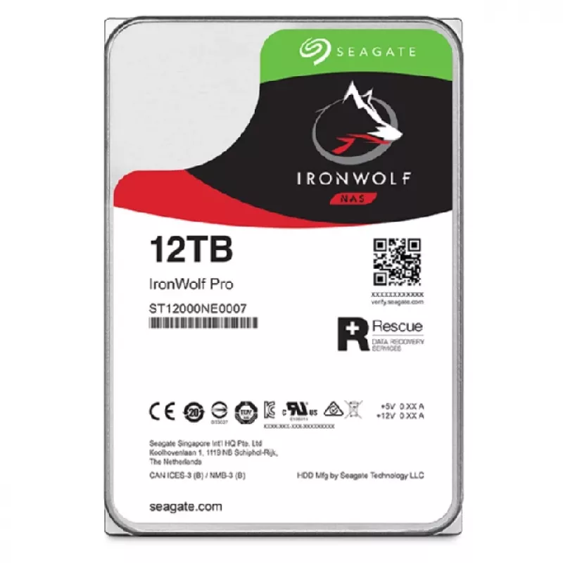 Disco fisso interno Seagate IronWolf Pro ST12000NT001 12 TB 7200 RPM 256 MB 3,5 pollici Serial ATA III