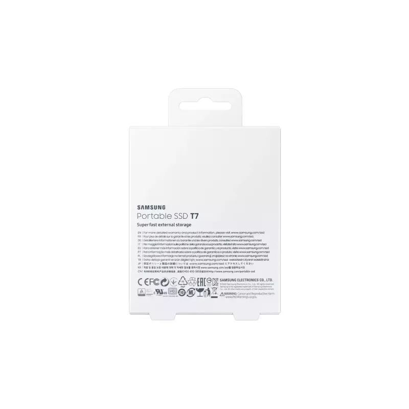 SSD esterno Samsung T7 Portable 1 TB, USB-C 3.2 Gen 2, NVMe, crittografia hardware AES-256, blu