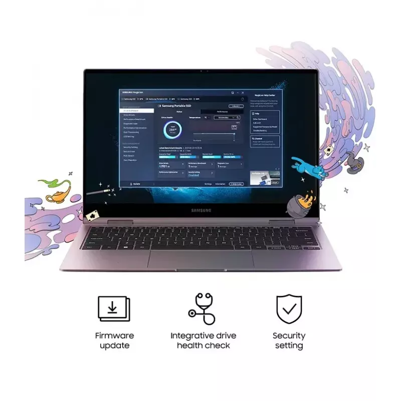 SSD esterno Samsung T7 Portable 1 TB, USB-C 3.2 Gen 2, NVMe, crittografia hardware AES-256, blu
