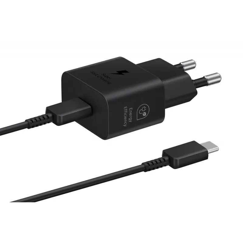 Caricabatterie Samsung EP-T2510 25W USB-C ricarica rapida da interno, nero, cavo 1 m
