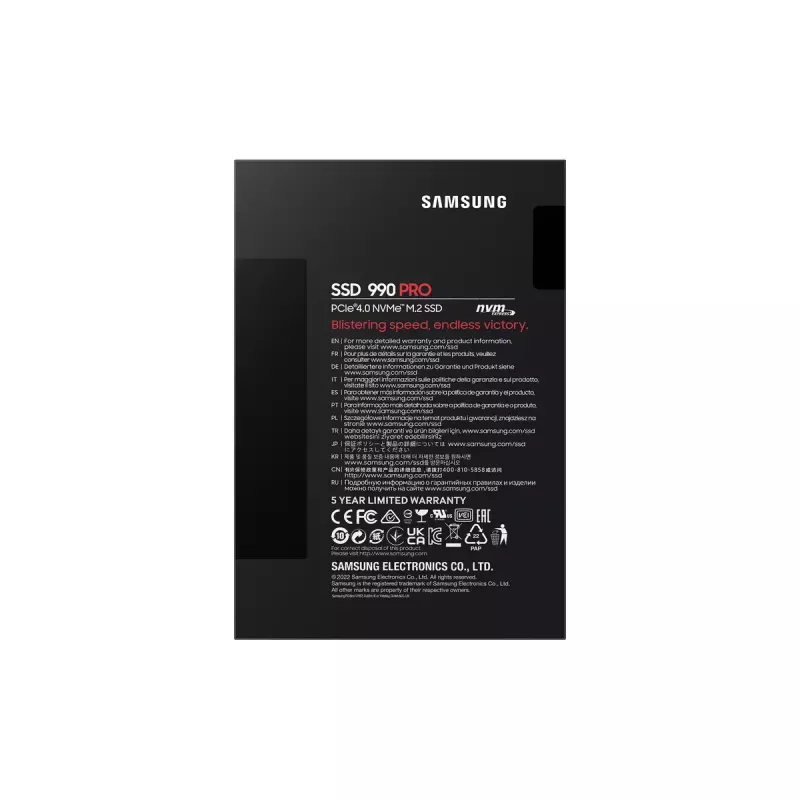 Unità SSD Samsung 990 PRO 4 TB M.2 PCI Express 4.0 NVMe V-NAND TLC
