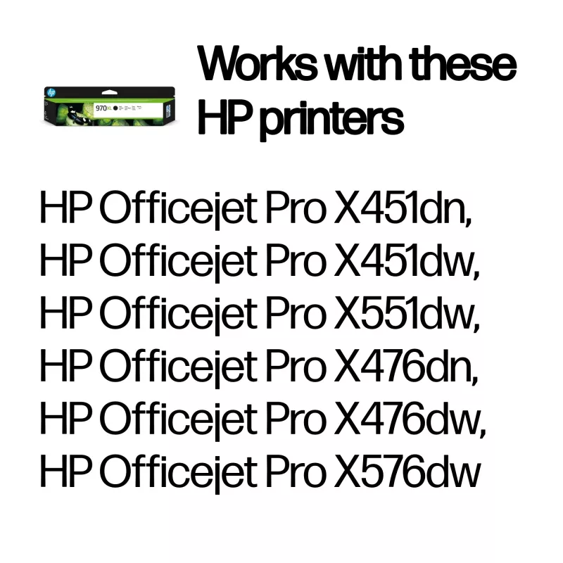 Cartuccia d'inchiostro originale HP 970XL nero ad alta capacità, nero, 1 pz., 9200 pagine