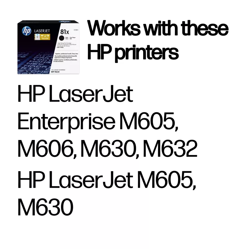 Cartuccia toner originale HP 81X LaserJet nero ad alta capacità, 25000 pagine, nero, 1 pz.