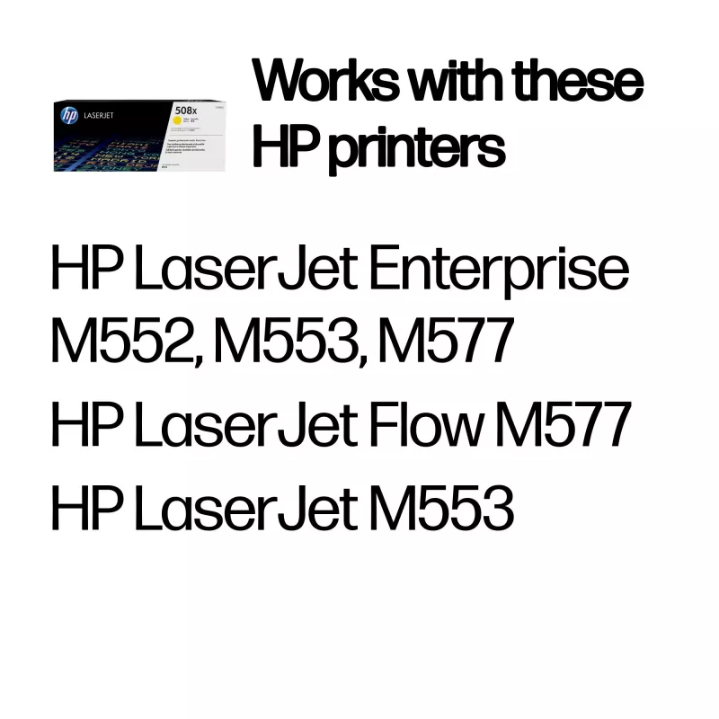 Cartuccia toner originale HP 508X LaserJet ad alta resa giallo, 9500 pagine, giallo, 1 pz.