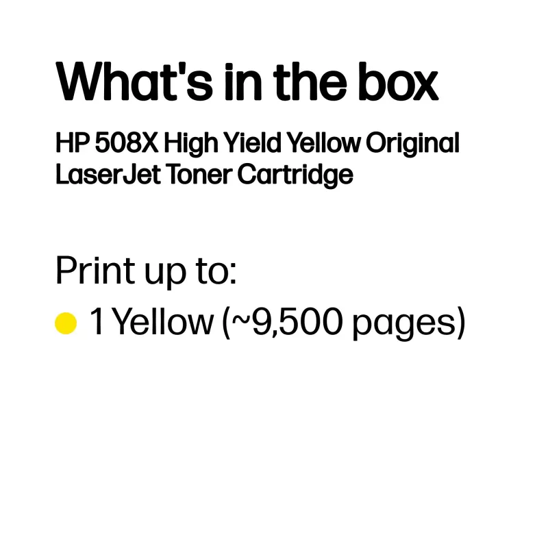 Cartuccia toner originale HP 508X LaserJet ad alta resa giallo, 9500 pagine, giallo, 1 pz.