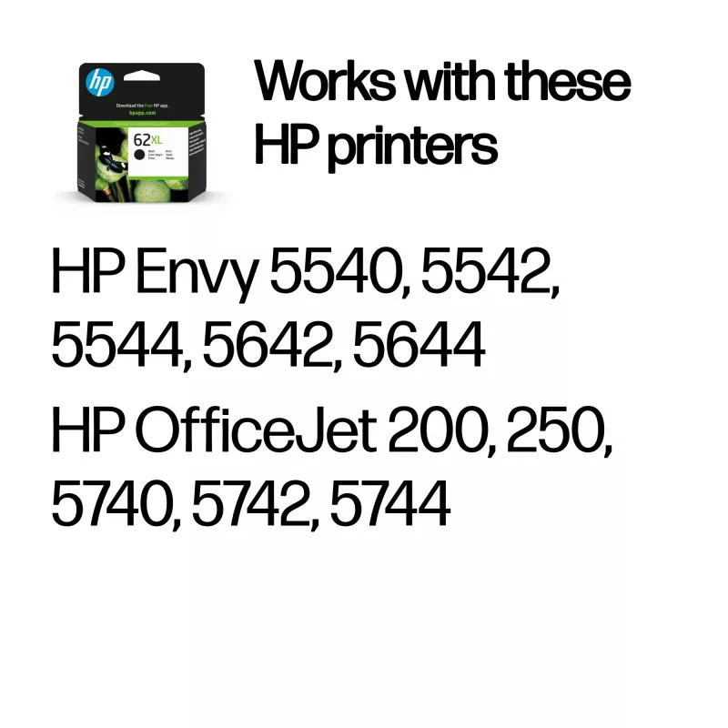 Cartuccia d'inchiostro originale HP 62XL ad alta resa, nero, 1 pz., 600 pagine
