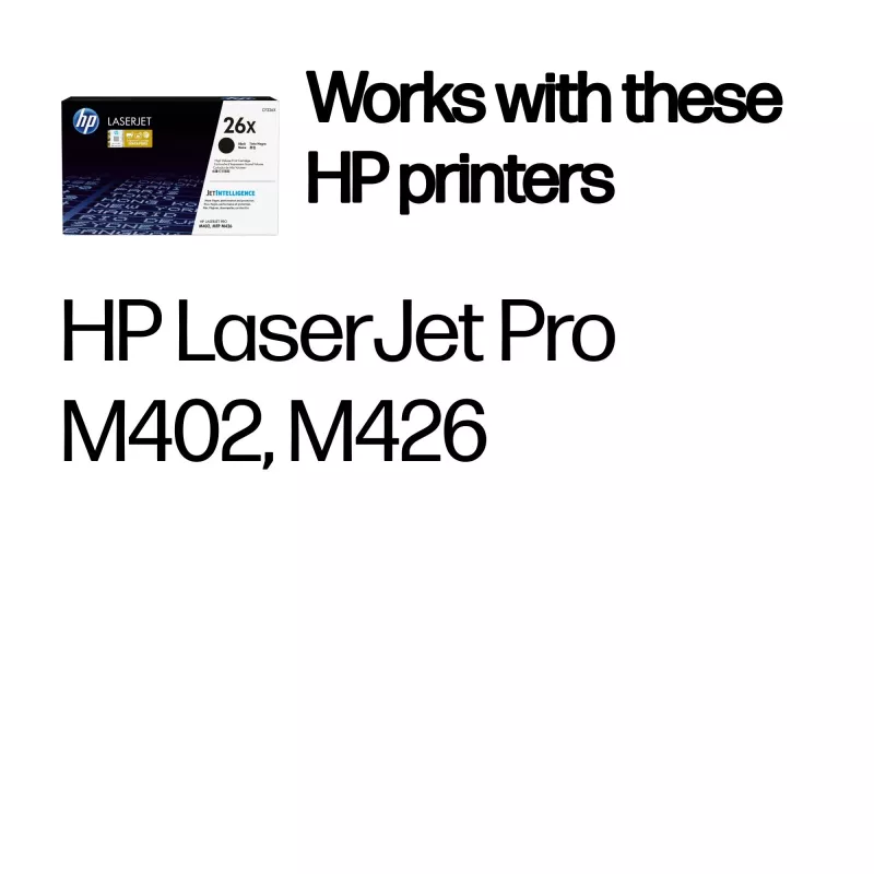 HP 26X cartuccia toner LaserJet originale ad alto rendimento nero, 9000 pagine, nero, 1 pz.