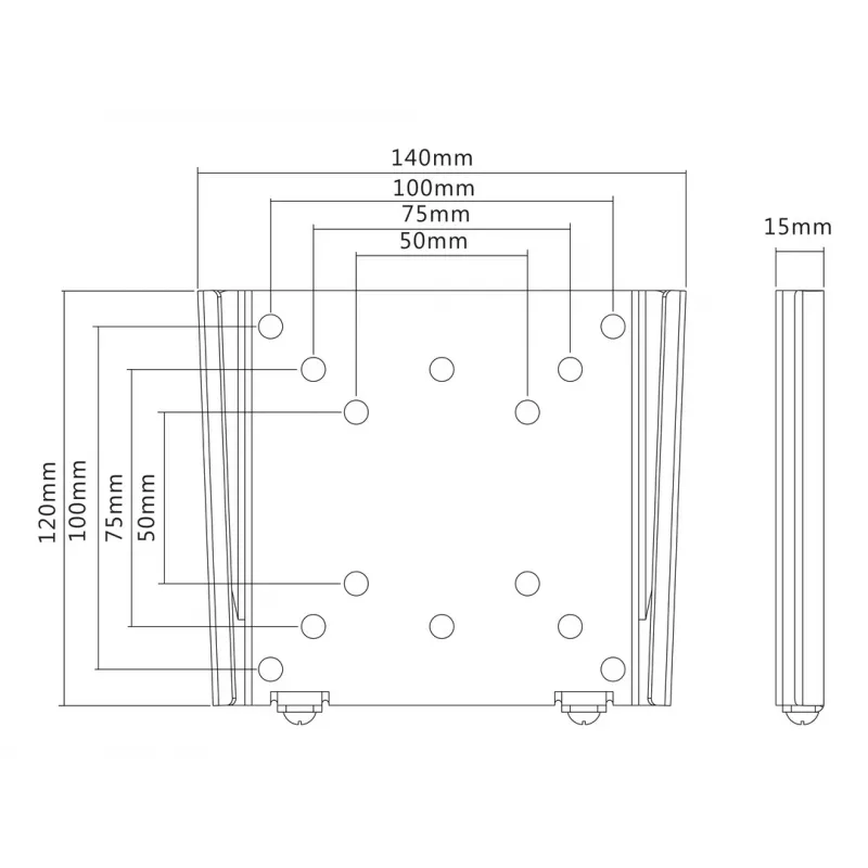 Supporto da parete Multibrackets M VESA I nero 50x50 75x75 100x100