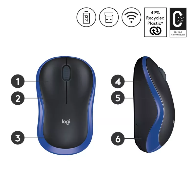 Logitech Wireless Mouse blu 910-002239