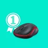 Mouse Logitech M185 wireless rosso