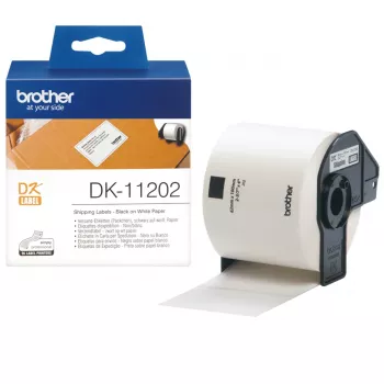 Etichette di spedizione Brother DK11202 nero su bianco 62 mm