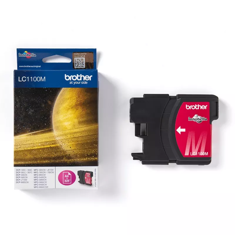 Brother LC-1100M cartuccia d'inchiostro, 325 pagine, magenta, per DCP-385C/585CW/J715W, MFC-490CW/J615W/6490CW