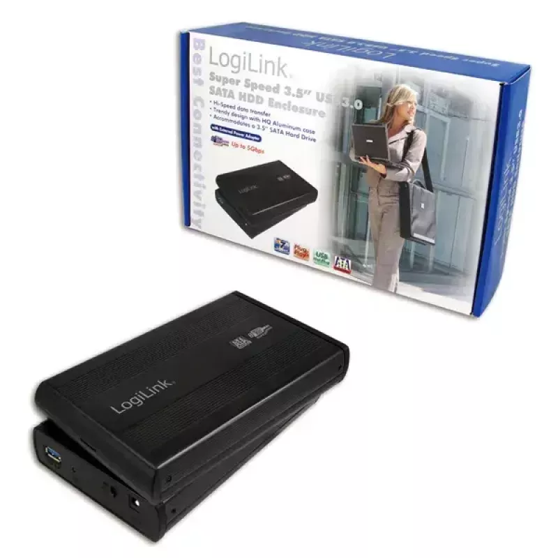 LogiLink case 3,5 pollici S-SATA HDD USB 3.0 alluminio - case per storage - 3.5 (8.9 cm)
