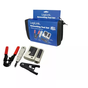 Set di attrezzi per preparazione cavi LOGILINK WZ0012 — utensili per RJ45 e RJ11 (spelafili, pinza crimpatrice, taglierina)