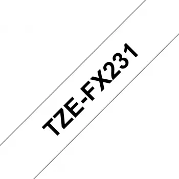 Nastro per etichettatura Brother TZE-FX231, nero su bianco TZ