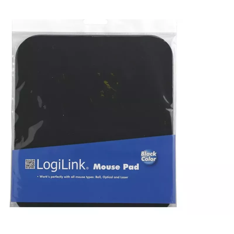 Tappetino per mouse LOGILINK ID0096 — nero, 250 × 220 mm, superficie tinta unita
