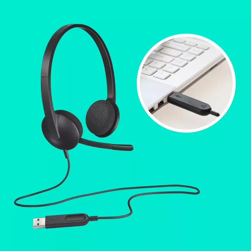LOGITECH H340 - USB - cuffie - nero
